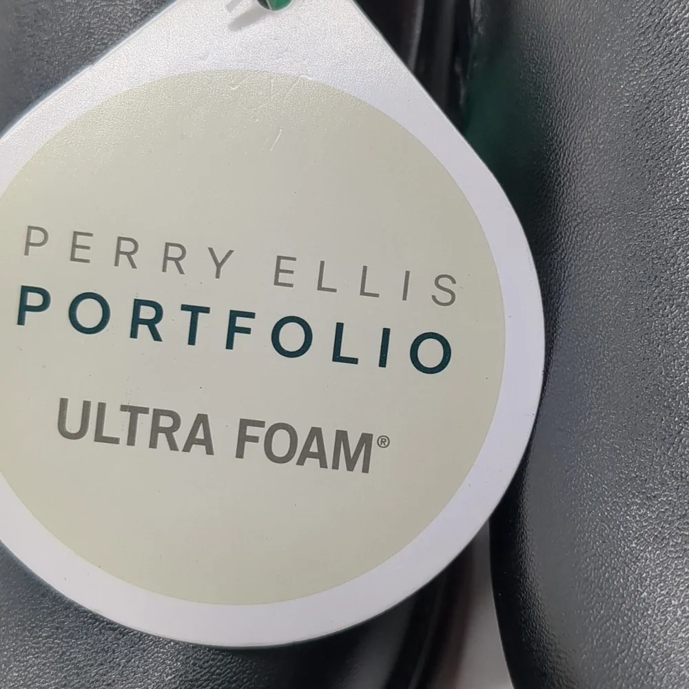 NWT Perry Ellis Portfolio Samuel Vegan Leather Boys Dress Shoes Black Sz 2 Wide